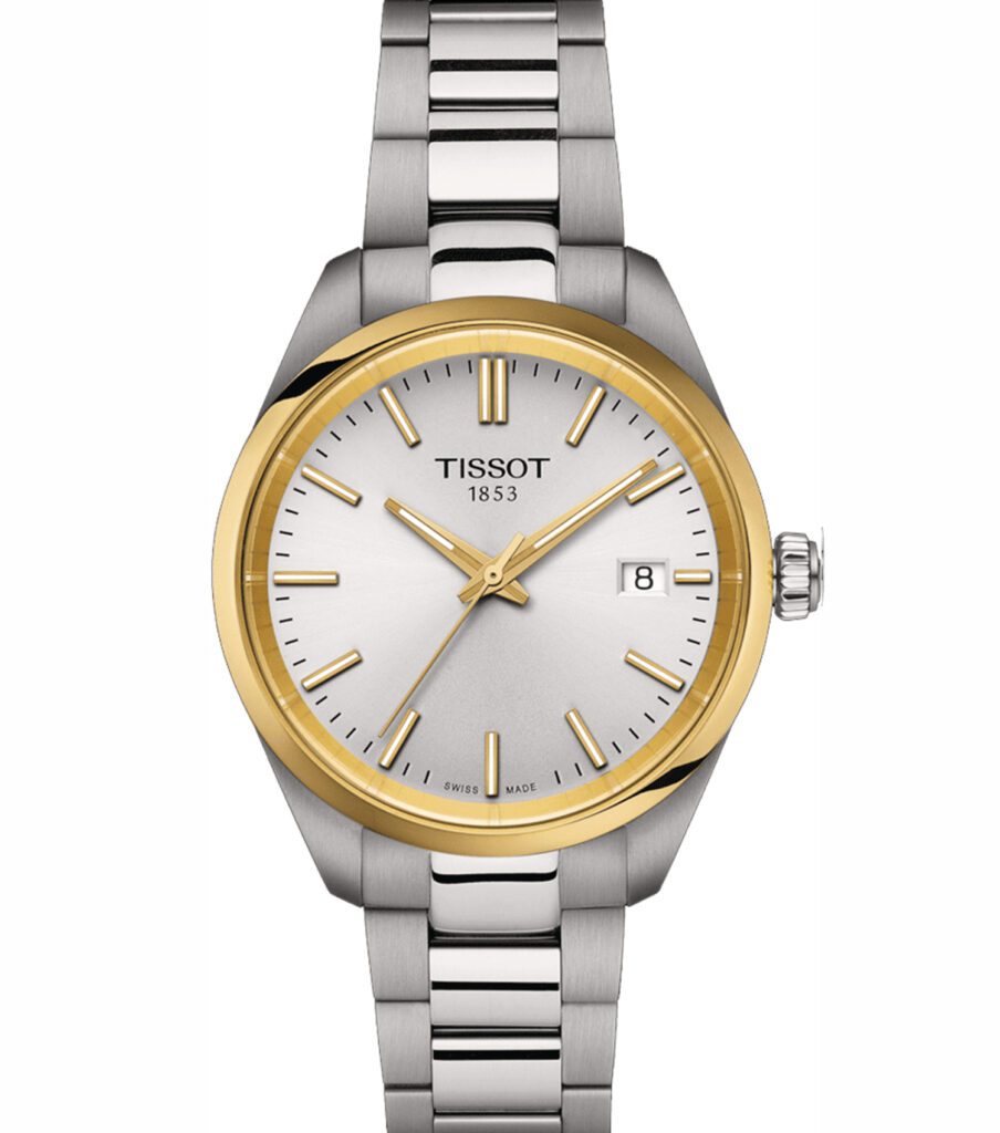 ساعت مچی تیسوت Tissot زنانه تک موتوره دورنگ مدل T150.210.21.031.00